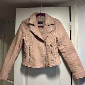 NWT pink pleather moto jacket